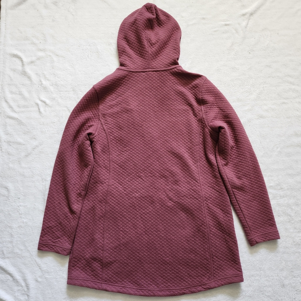 L.L. BEAN Women's Soft Cozy Light‎ Quilted Hooded Tunic Jacket Mauve Medium - Picture 6 of 16